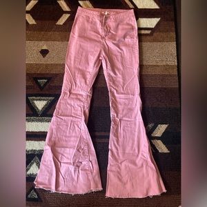 Pink flare bell bottom jeans